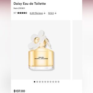 Marc Jacobs Daisy Perfume Bottle in White and Gold